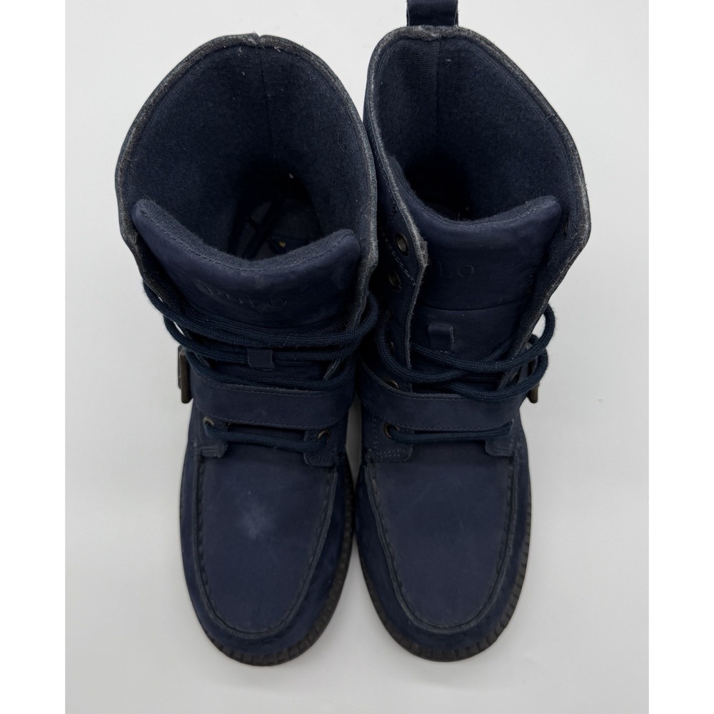 Polo Ralph Lauren Ranger Hi II Polo Bear Navy Suede Boots Boys 5 Womens 6.5 7 - Picture 6 of 10
